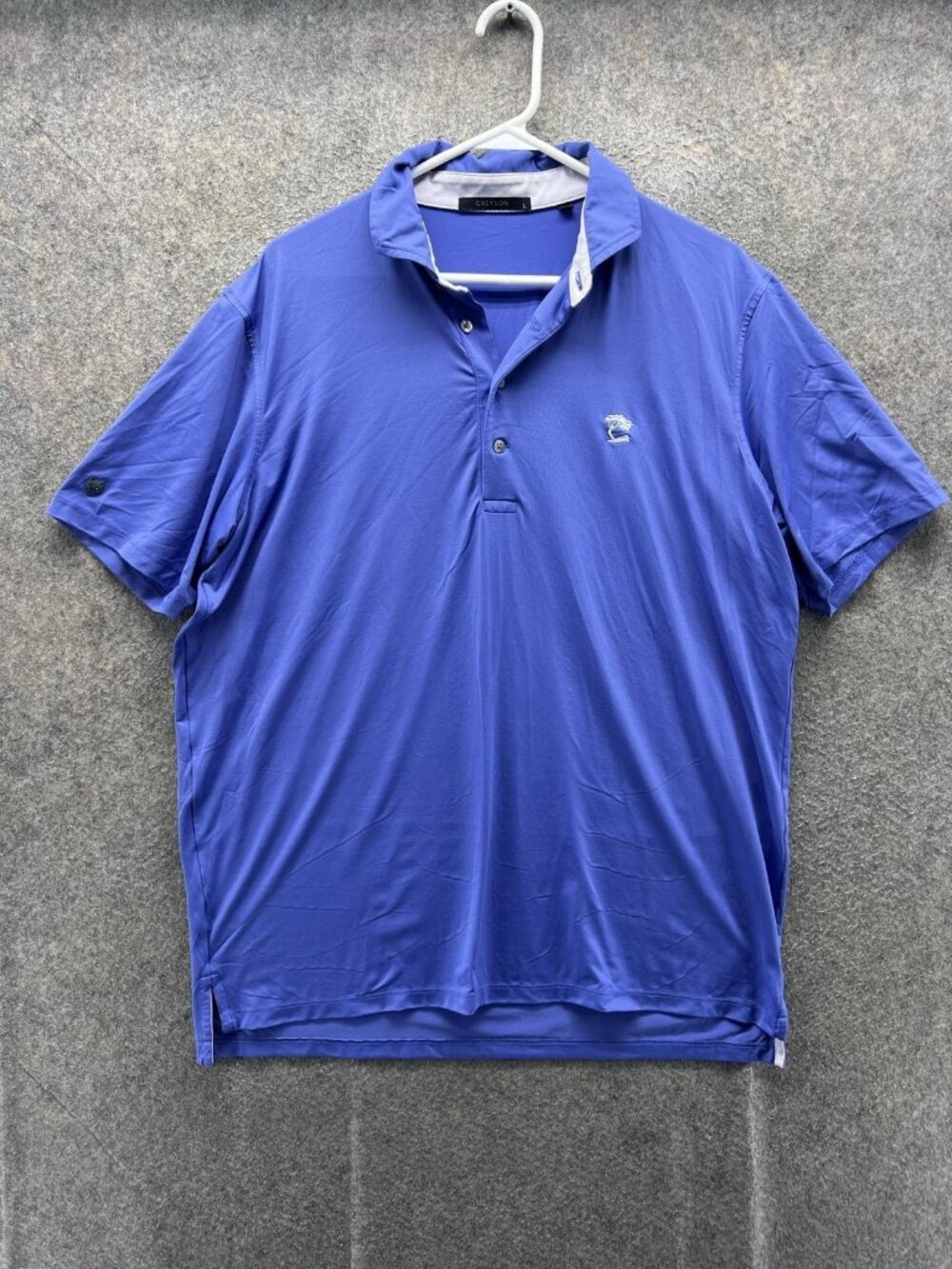 Greyson Polo Shirt Men Large Blue Performance Lightweight Golf Logo Stretch
